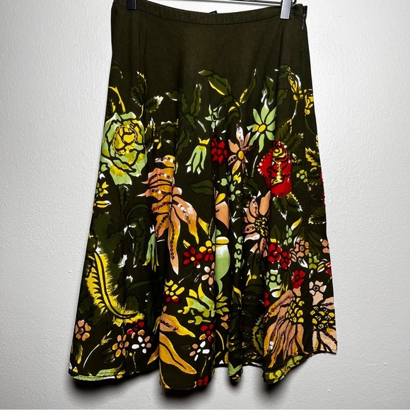 VTG Women Mossimo Fairy Skirt 4 Green Floral Watercolor Sequins Whimsical Dainty - Picture 6 of 8